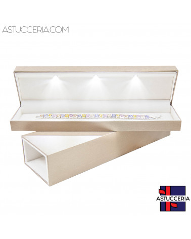 Astucci Per Gioielli Linea DUBAI Con Luce 240x70x45mm 3 pezzi Bracciale Bronzo