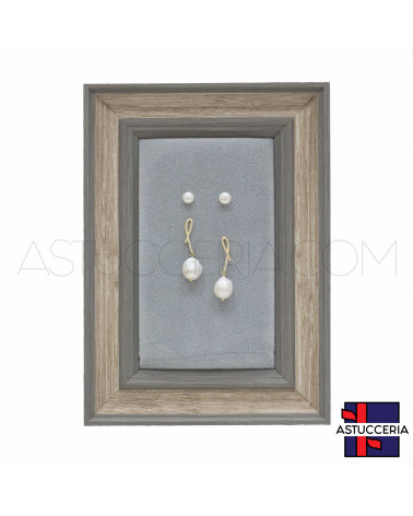 Espositore Per Orecchini Cornice Di Legno 18x25cm 1 pezzo