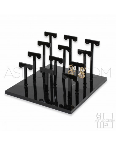 Espositore Per Orecchini Di Plexiglass Stand Componibile L Nero