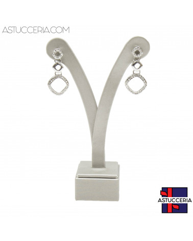 Espositore Per Orecchini Linea LUXURY Ypsilon 130mm 2pz Similpelle Argento