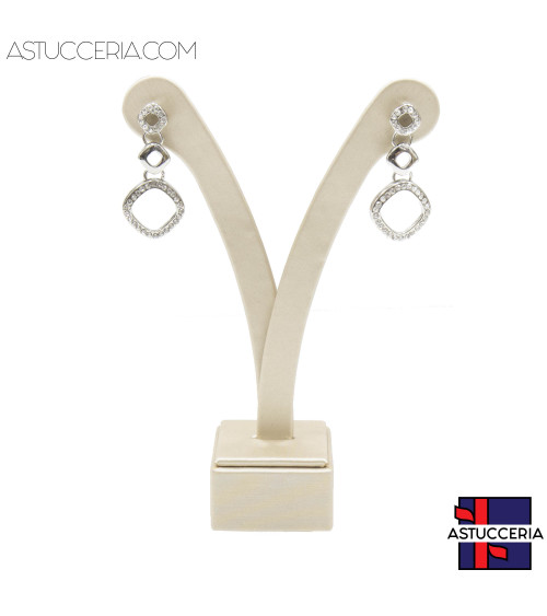 Espositore Per Orecchini Linea LUXURY Ypsilon 130mm 2pz Similpelle Beige Oro