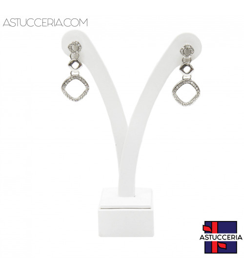 Espositore Per Orecchini Linea LUXURY Ypsilon 130mm 2pz Similpelle Bianco Perla