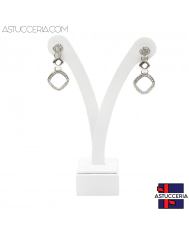 Espositore Per Orecchini Linea LUXURY Ypsilon 130mm 2pz Similpelle Bianco Perla