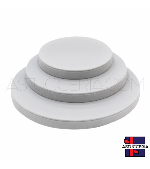 Espositore Plateau Tondo Set 3pz 14cm 20cm 24cm Velluto Grigio
