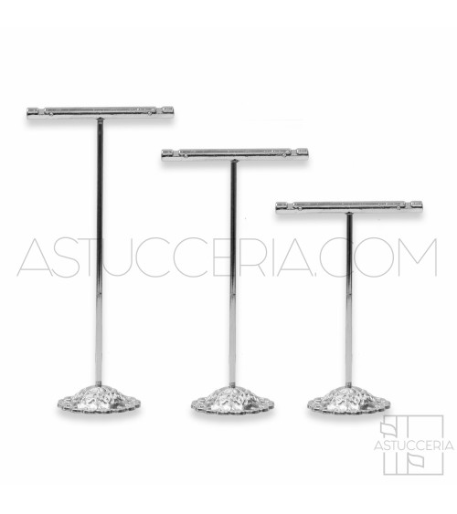 Espositori Per Orecchini Di Metallo Classico H 9cm 11cm 13cm 12pz Argento