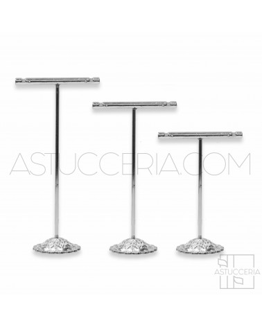 Espositori Per Orecchini Di Metallo Classico H 9cm 11cm 13cm 12pz Argento