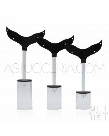 Espositori Per Orecchini Di Plexiglass H 11,5cm 12,5cm 14cm 3pz Bicolore