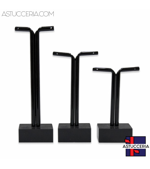 Espositori Per Orecchini Di Plexiglass Tubo H 10,5cm 13cm 15cm 3pz Nero