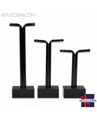 Espositori Per Orecchini Di Plexiglass Tubo H 10,5cm 13cm 15cm 3pz Nero