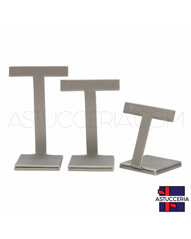 Espositori Per Orecchini Rivestito Ecopelle Fibra LT 3 Pezzi Argento