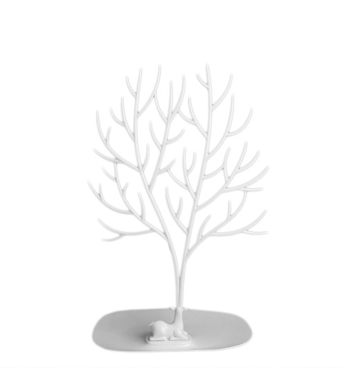 Porta Orecchini Portagioie Cervo L 25x14,5x41,6cm Bianco