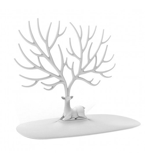 Porta Orecchini Portagioie Cervo S 25x14,5x25cm Bianco