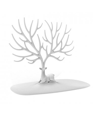 Porta Orecchini Portagioie Cervo S 25x14,5x25cm Bianco