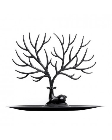 Porta Orecchini Portagioie Cervo S 25x14,5x25cm Nero