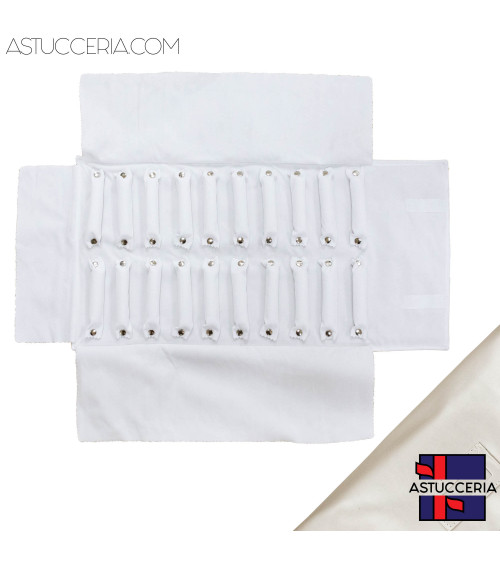 Rotolo Portagioielli Di Similpelle E Alcantara 1 pezzo Anelli Fibra Beige