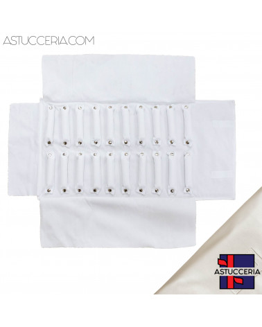 Rotolo Porta Gioielli Di Similpelle E Microfibra 1 pezzo Anelli Fibra Beige