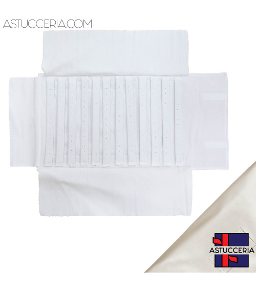 Rotolo Portagioielli Di Similpelle E Alcantara 1 pezzo Orecchini Fibra Beige