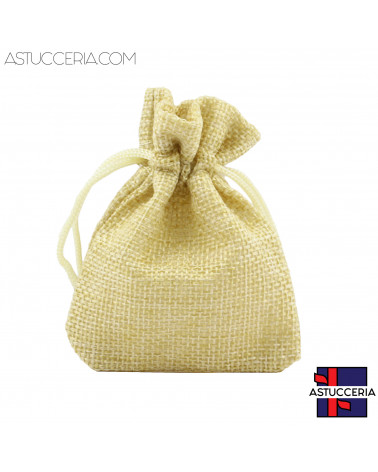 Sacchetti Regalo Di Juta Doppio Laccio  7x9cm 20pz Beige